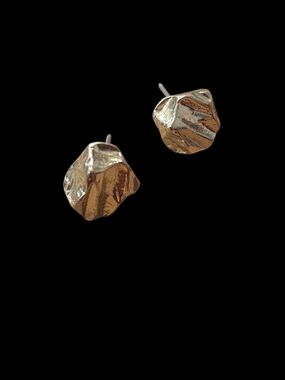 Gold Tone Irregular Geo Stud Earrings